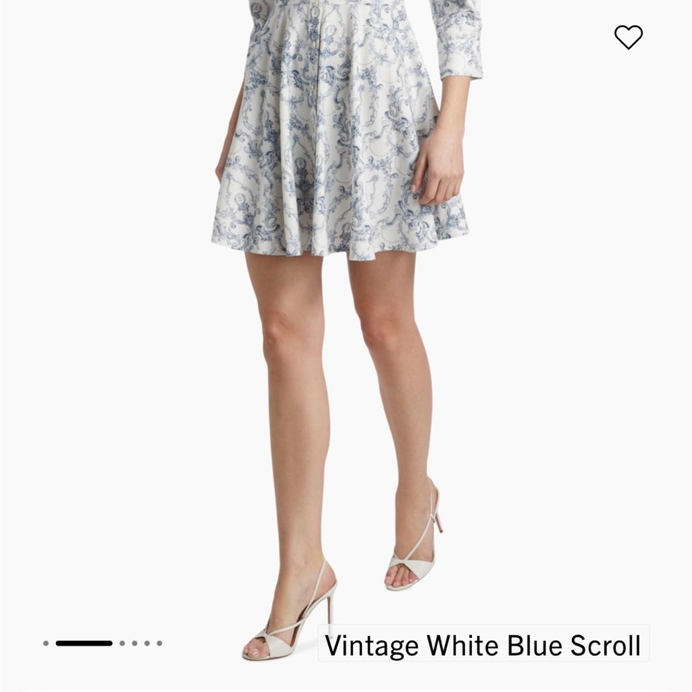L'AGENCE NWT Blue and White Patterned mini-dress in size 0 - Picture 3 of 5